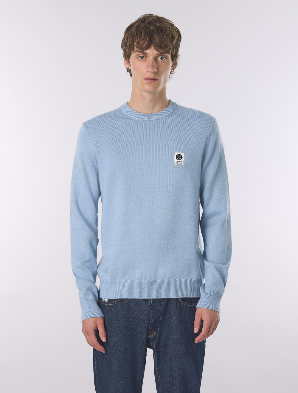Sky Blue Merino Blend Crew