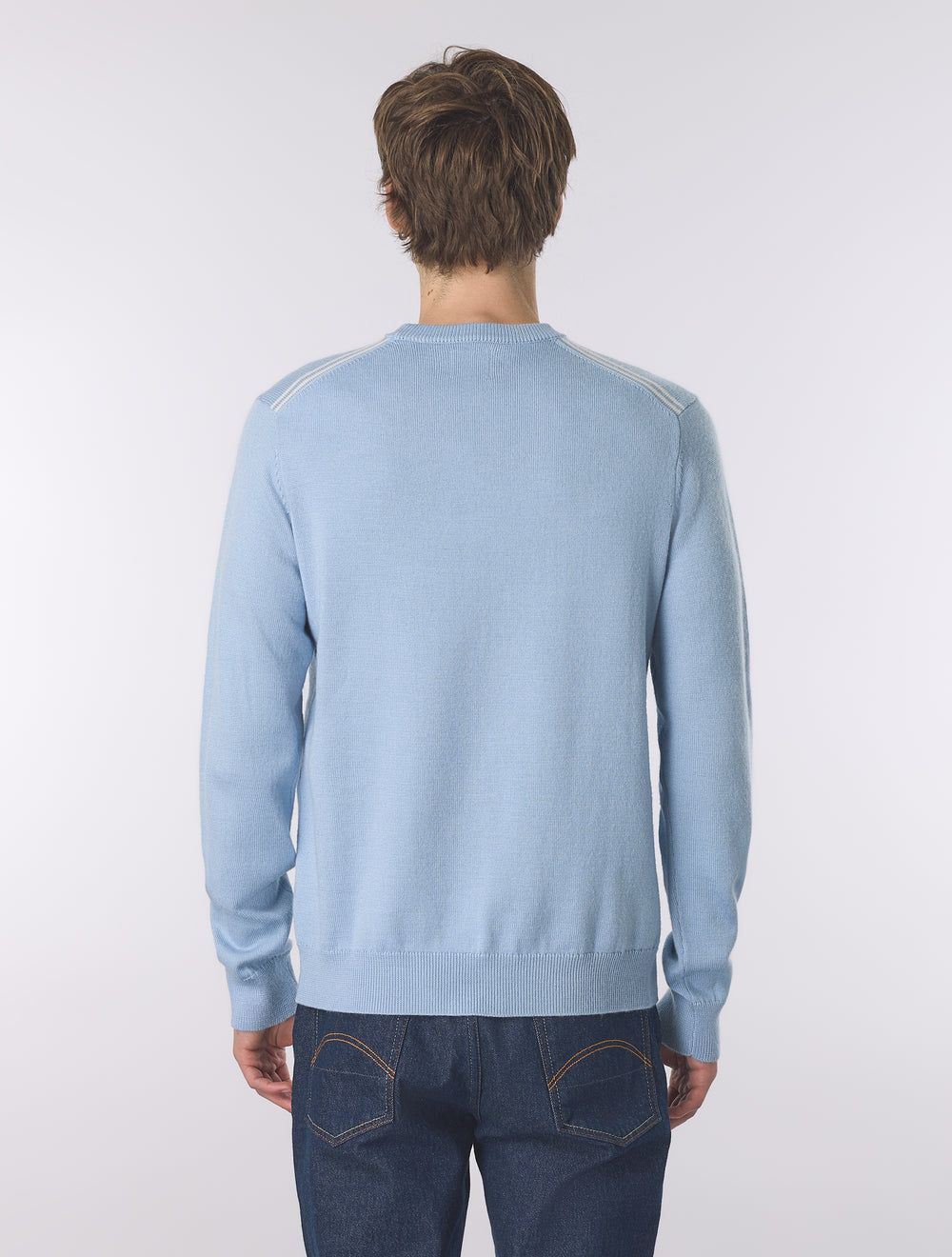Sky Blue Merino Blend Crew