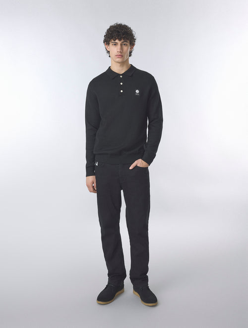Black Merino Blend Polo