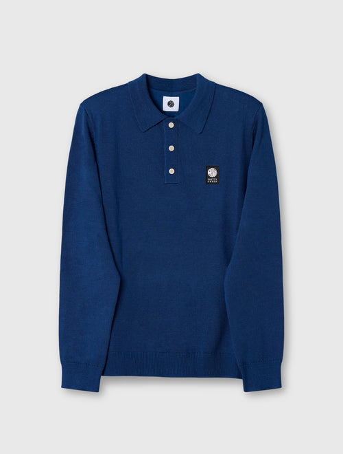 Dark Blue Merino Blend Polo