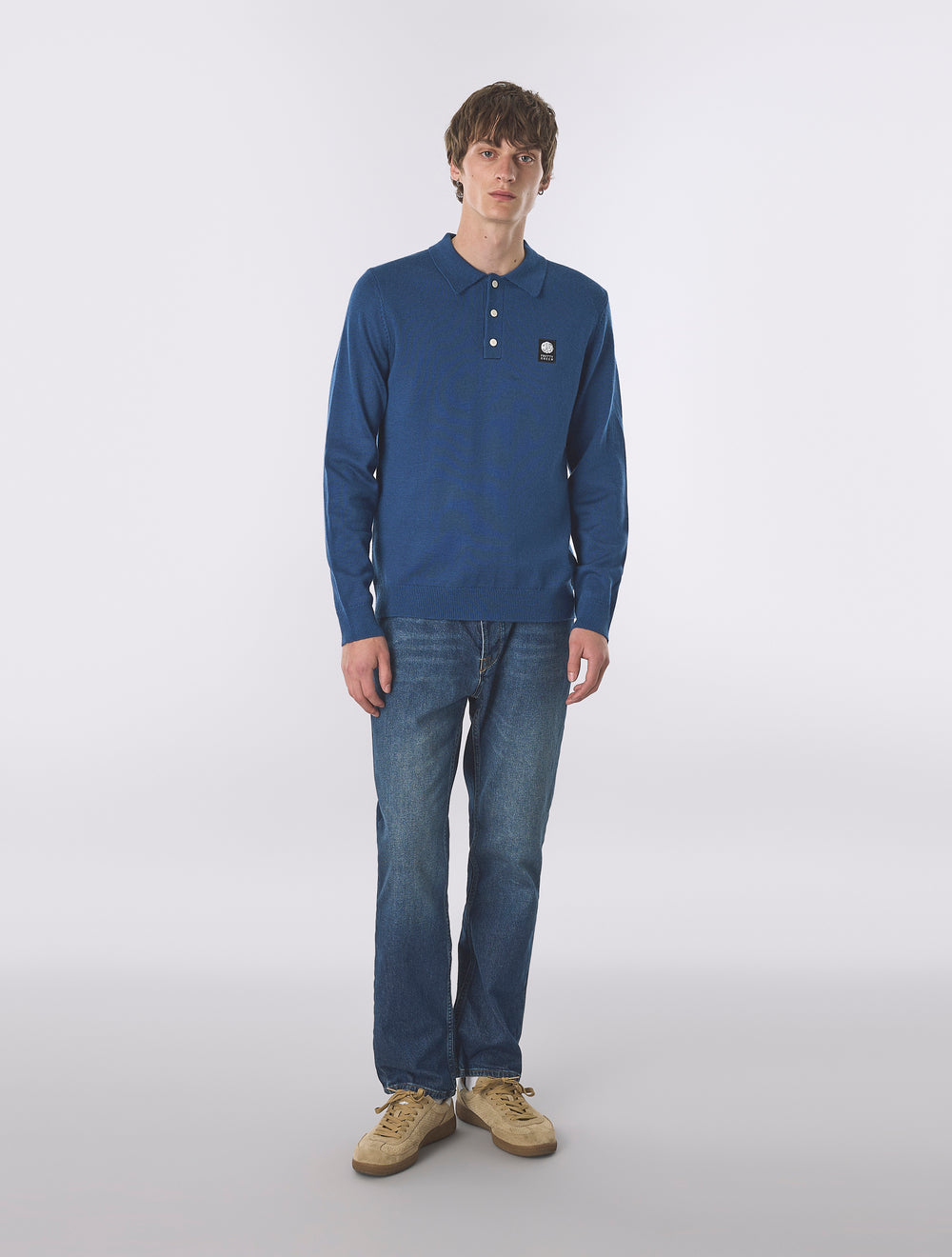Dark Blue Merino Blend Polo