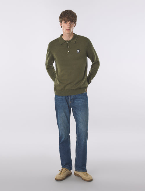 Khaki Merino Blend Polo