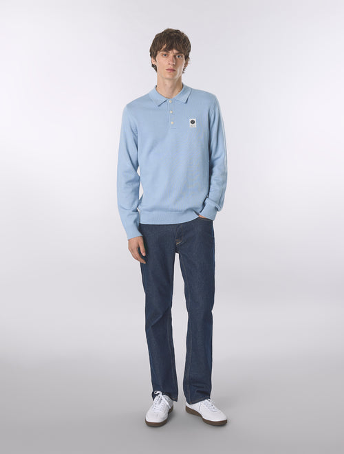 Sky Blue Merino Blend Polo