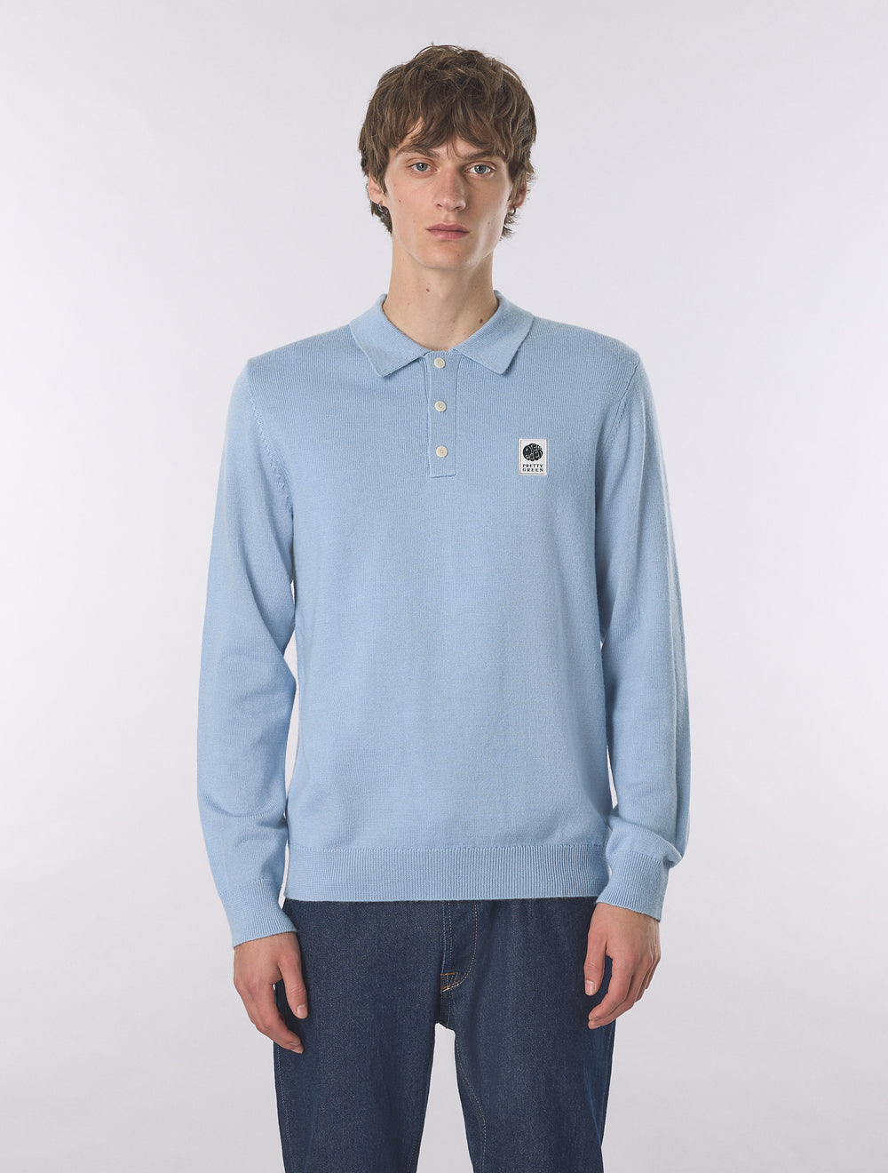 Sky Blue Merino Blend Polo