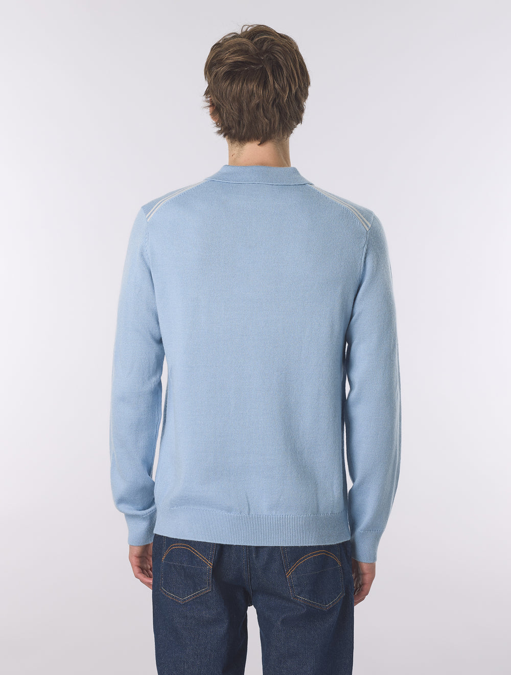 Sky Blue Merino Blend Polo
