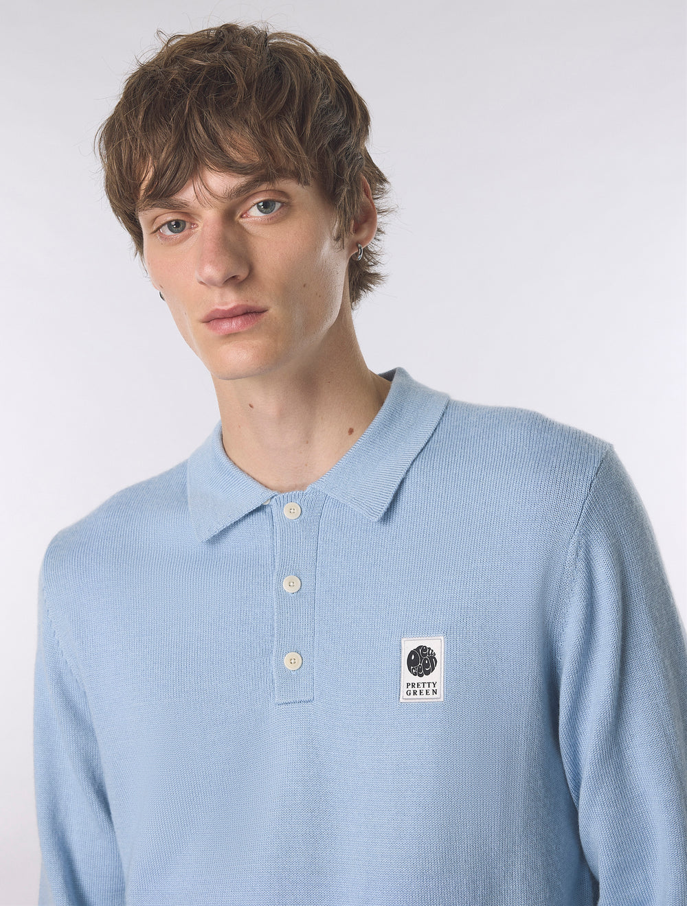 Sky Blue Merino Blend Polo