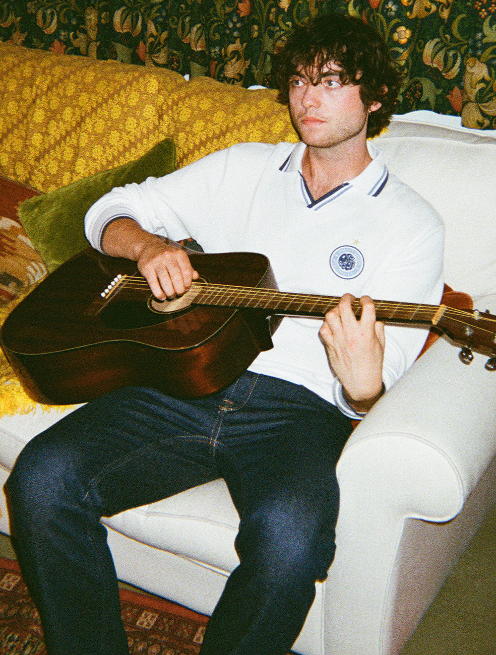White Kingsleigh Long Sleeve Polo