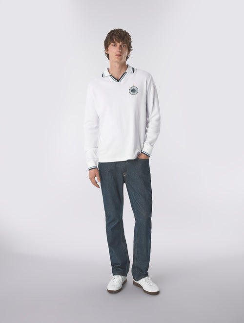 White Kingsleigh Long Sleeve Polo