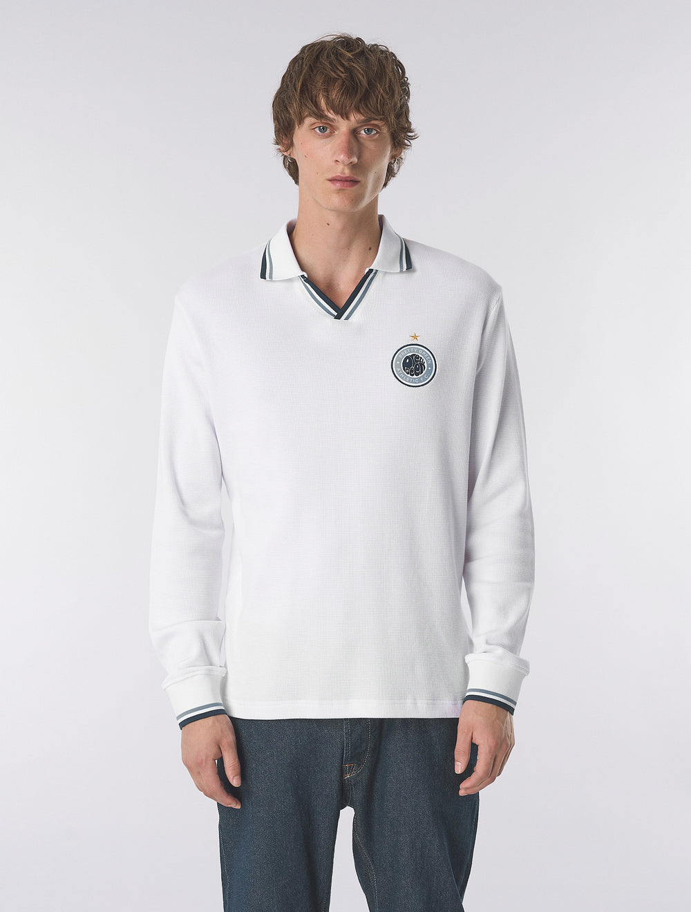 White Kingsleigh Long Sleeve Polo