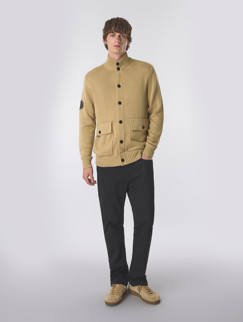 Camel Temperance Funnel Neck Knit