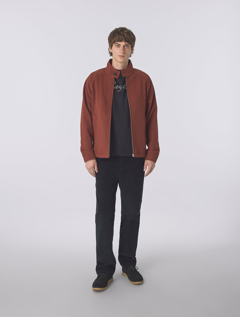 Red Wardour Wool Blend Harrington
