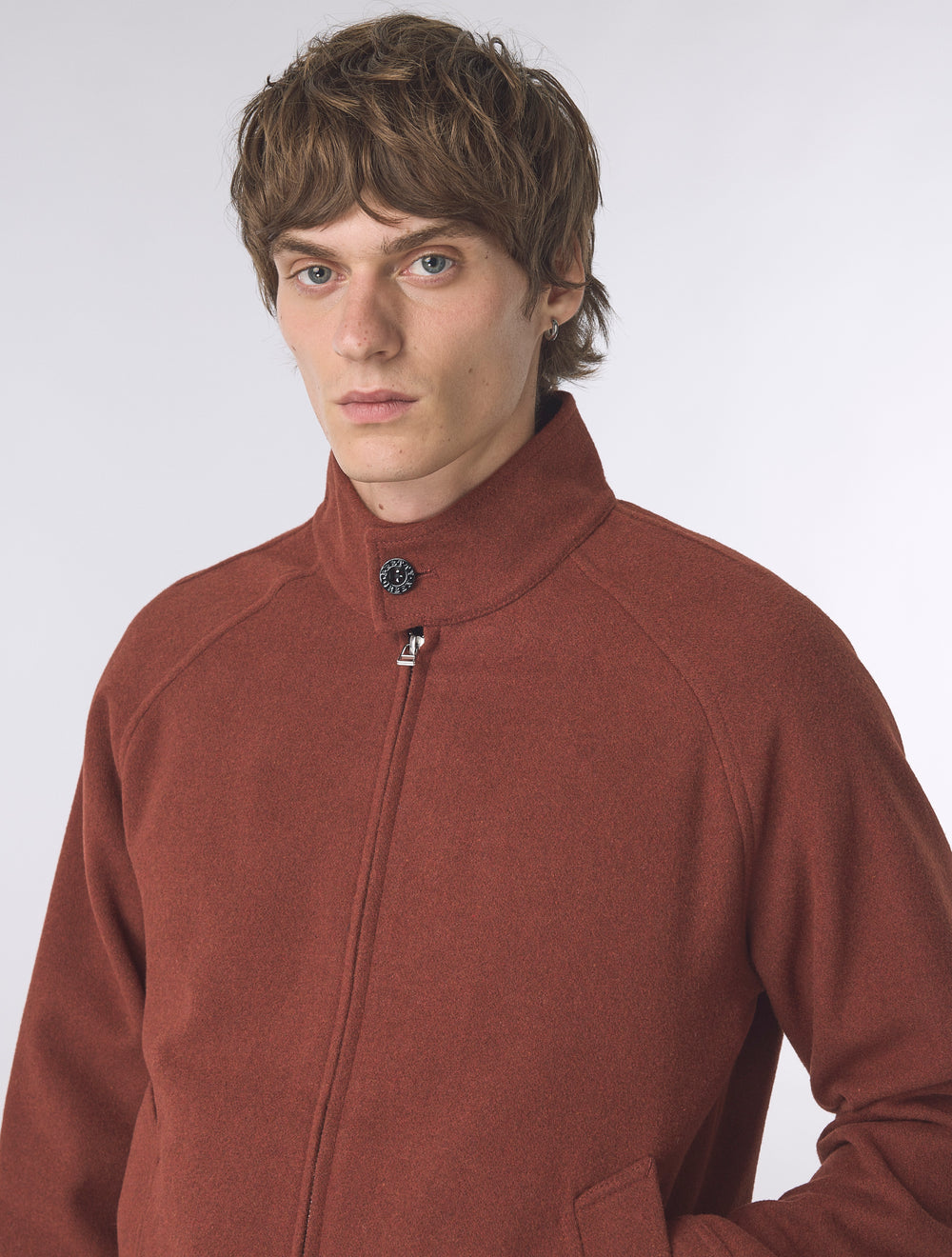 Red Wardour Wool Blend Harrington