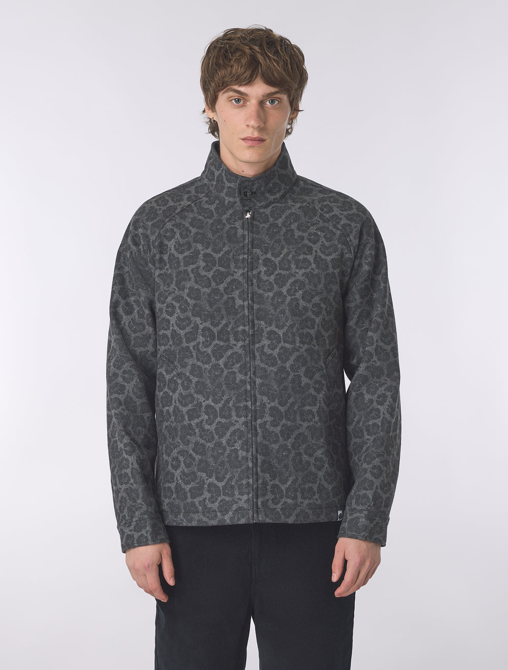 Black Voltaire Wool Blend Harrington