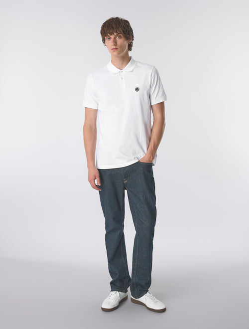 White Jersey Polo