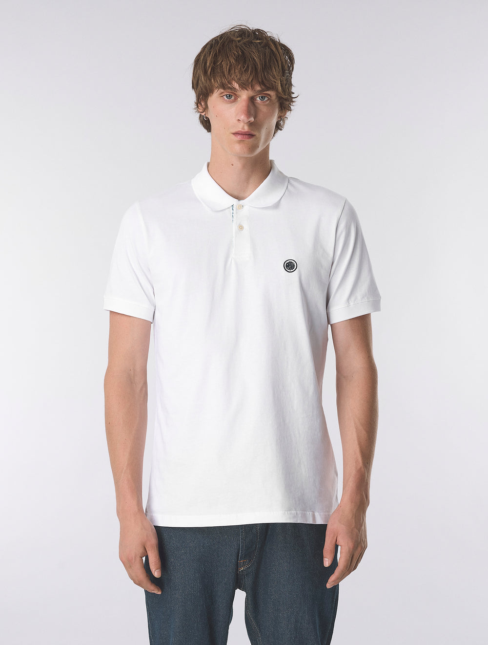 White Jersey Polo