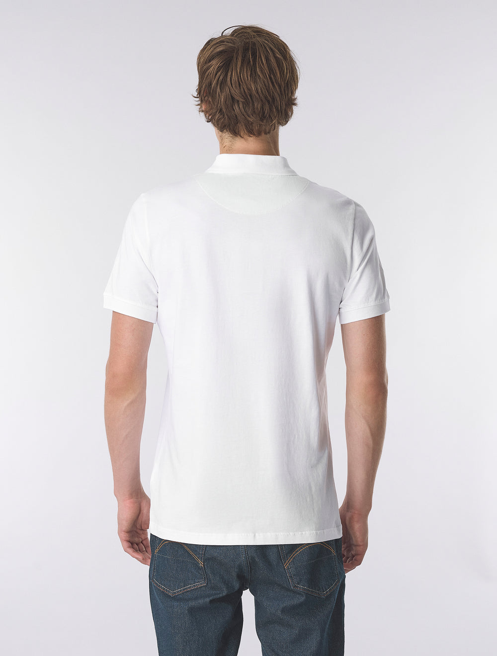 White Jersey Polo