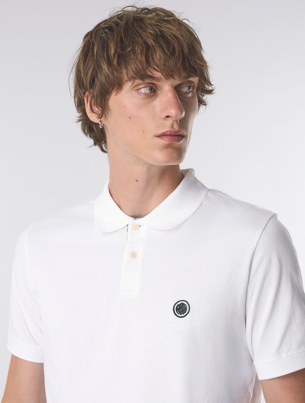 White Jersey Polo