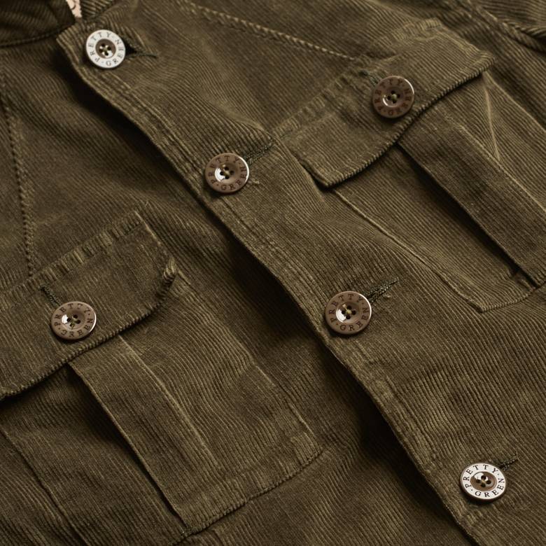 Mandarin Collar Corduroy Military Jacket | Pretty Green | Online Shop